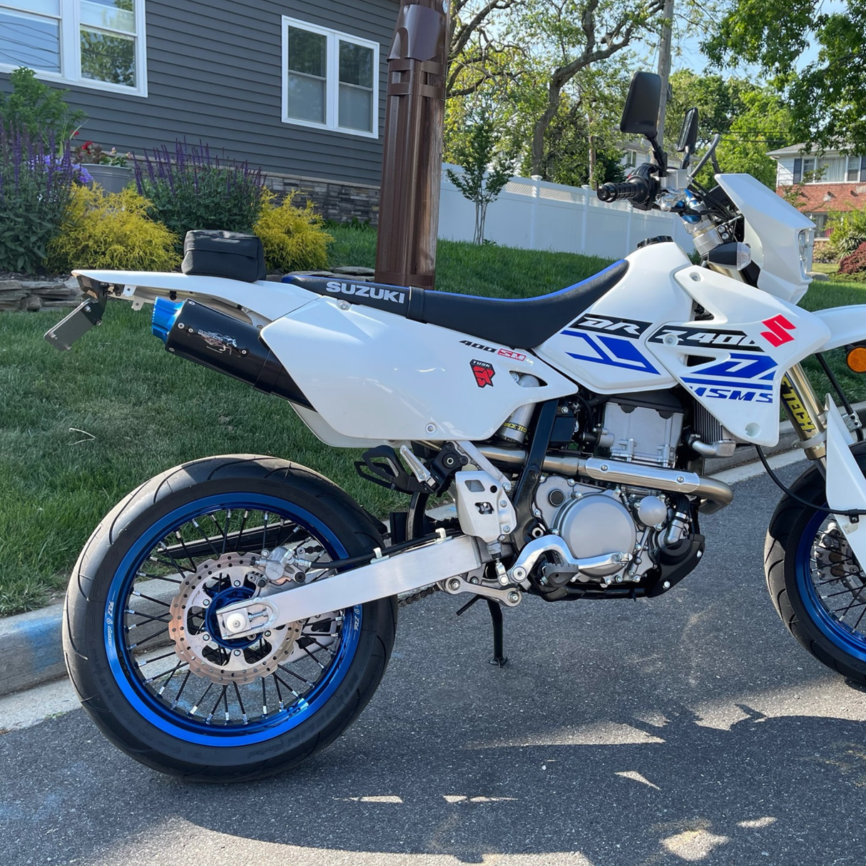 Suzuki DRZ400 Exhaust Black Blue