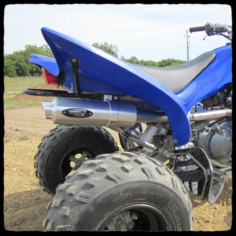 Barker’s Exhaust Yamaha Raptor 350 full system installed on ATV