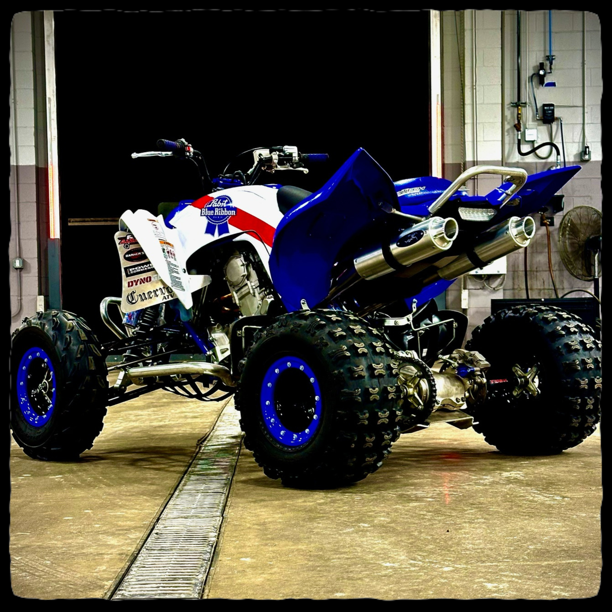 Yamaha Raptor 700R Dual Exhaust Round Muffler