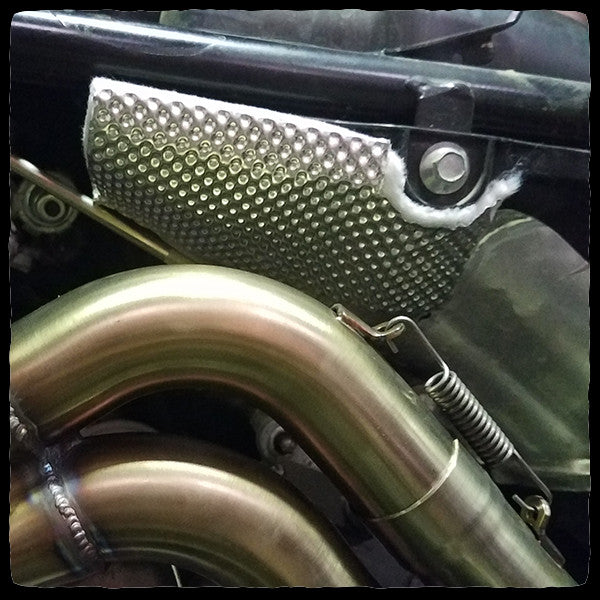 DEI Bodywork Heat Protection Kit on 2014 Grizzly Above Head/Mid Pipe