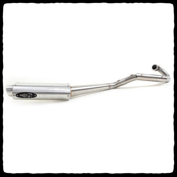 Barker's Kawasaki KFX 400 Single Exhaust Can & Head Pipe Side View