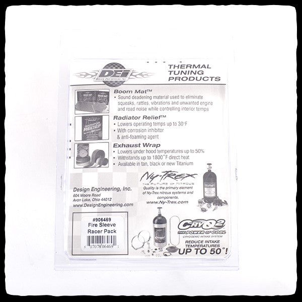 DEI Fire Sleeve Racer Pack in Packaging - Back