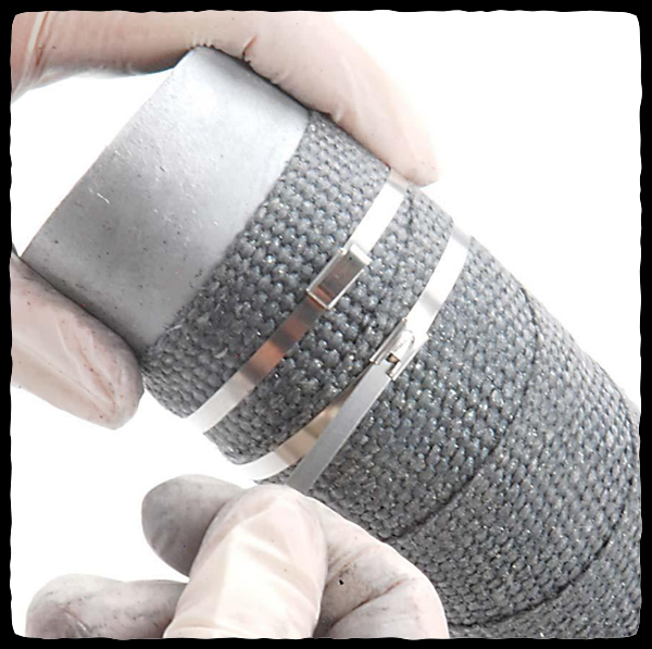 DEI Stainless Steel Locking Ties in action